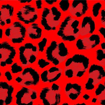 Leopard imitation seamless red pattern. Vector illustration