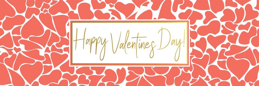 Valentines Day Gold Greeting coral web banner