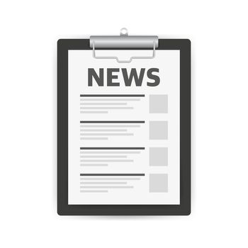News clipboard. News form simple solid icon