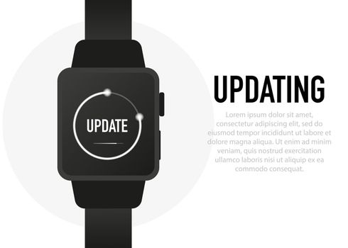 System software update and upgrade concept. Loading process screen. Vector illustration