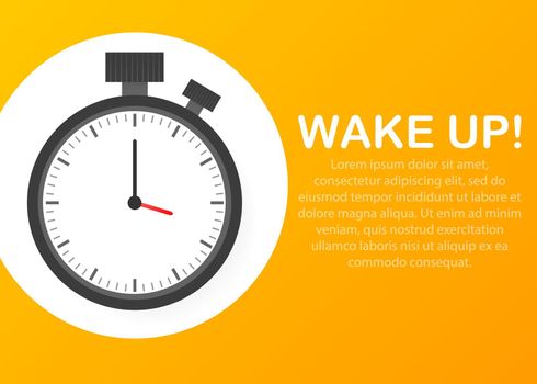 Wake up alarm clock icon, vector illustration.