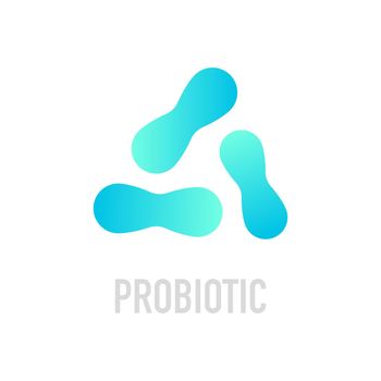 Probiotics icon. Contains probiotics badge logo. Vector illustration.