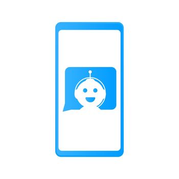 Chatbot icon concept, chat bot or chatterbot. Robot Virtual Assistance Of Website Or Mobile Applications.