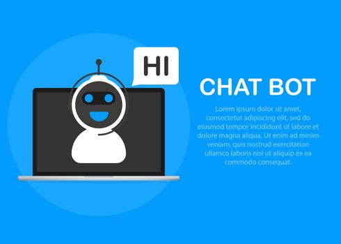 Chatbot icon concept, chat bot or chatterbot. Robot Virtual Assistance Of Website Or Mobile Applications.