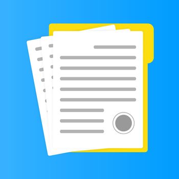 Contract or document signing icon. Signing contract simple style. Vector flat illustration.