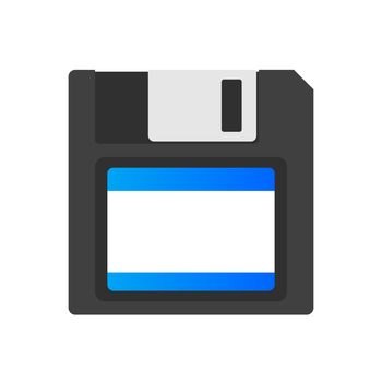 Magnetic floppy disc. Flat icon.