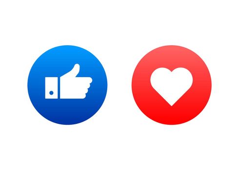 Flat like comment for web background design. Social media like heart icon. Comment sign symbol. Vector illustration.