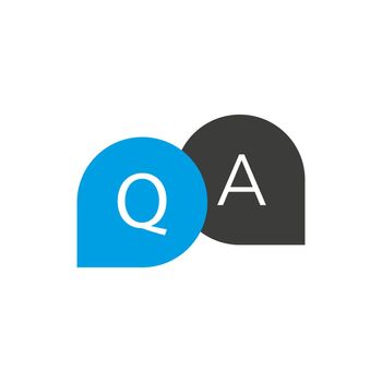 Question and answer flat design icon. Vector illustration.