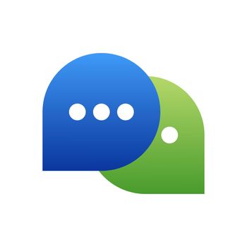 Live chat icon in flat style. Bubble message. Thin line. Vector illustration.