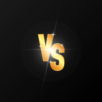 Versus logo vs letters for sports and fight competition. Battle vs match.