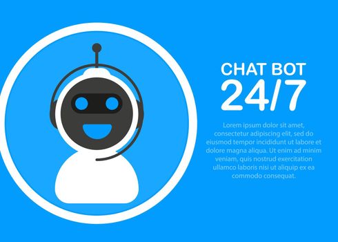Chatbot icon concept, chat bot or chatterbot. Robot Virtual Assistance Of Website Or Mobile Applications