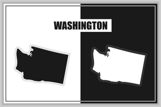 Flat style map of Washington State of America, Washington outline. Vector illustration