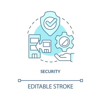 Security turquoise concept icon