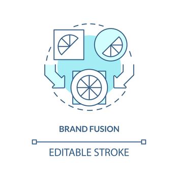 Brand fusion turquoise concept icon