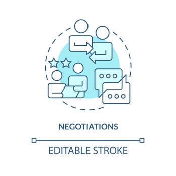 Negotiations turquoise concept icon