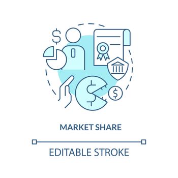 Market share turquoise concept icon