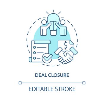 Deal closure turquoise concept icon