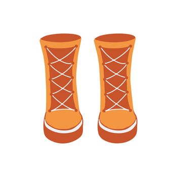 Bright autumn boots on a white background. Vector illustration isolated on white background.