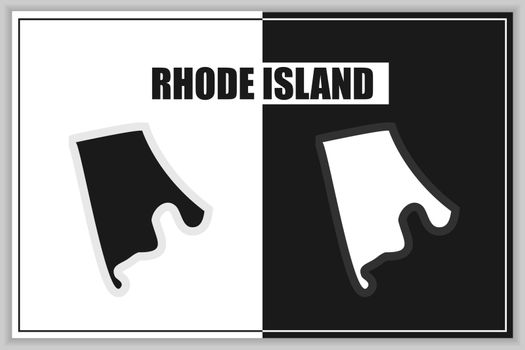 Flat style map of State of Rhode Island, USA. Rhode Island outline. Vector illustration