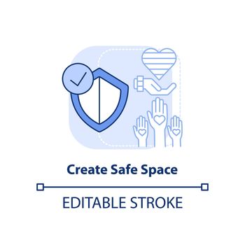 Create safe space light blue concept icon
