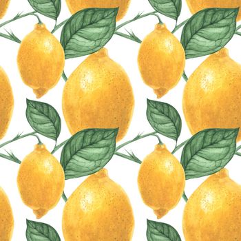 Botanical Lemon Seamless Pattern