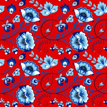 Slavic floral seamless pattern