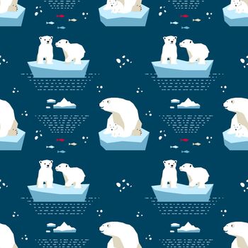 Polar teddy-bear seamless pattern