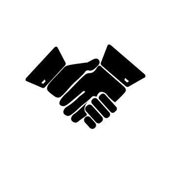 Business handshake contract agreement flat vector icon for apps and websites