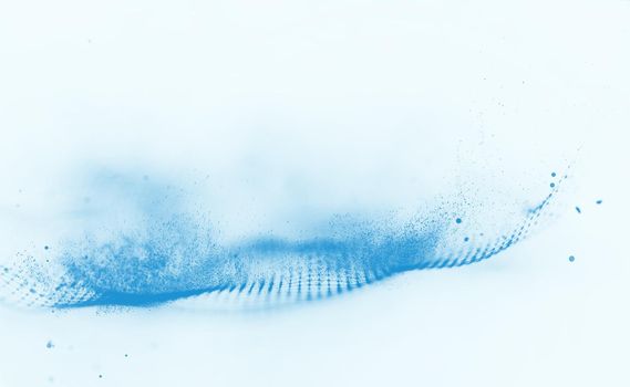 Blue abstract wave on white background. Blue digital illustration.