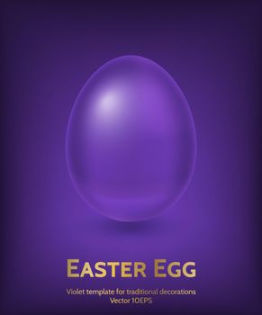 Violet Coloured Easter Egg Template