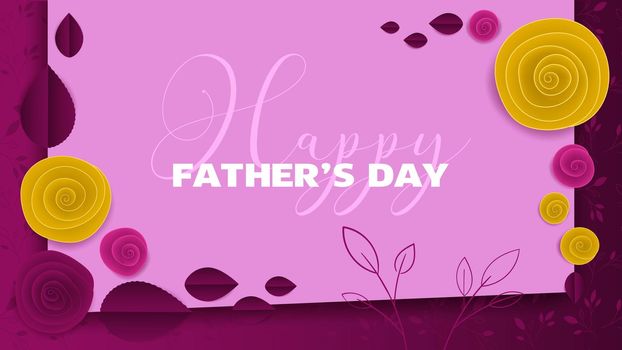 Cut paper floral banner Fathers Day