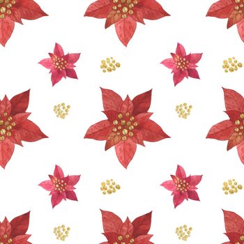 Christmas Red Star Poinsettia pattern
