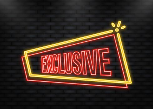 Neon Icon. Red exclusive for web advertising design. Flat style vector. Vector white background