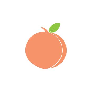 Peach fruit logo vector