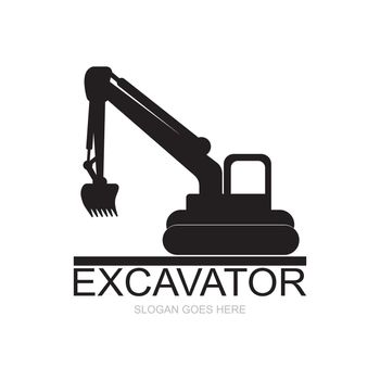 Excavator icon logo free vector
