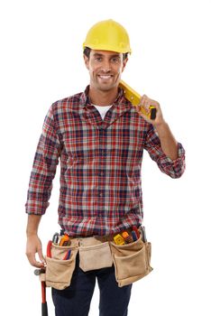 Handsome and handy. Portrait of a handsome handyman.