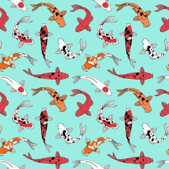 pattern with koi fishes
