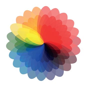 Circular palette of all colors of the rainbow on a white background - Vector