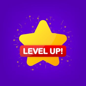 Level up game. Flat illustration. Business concept. Abstract background