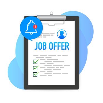 Icon for web design with job offer. Creative vector illustration. Job interview vector illustration concept