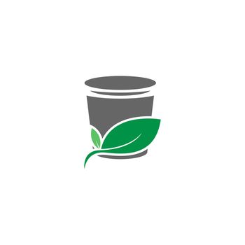 Trash bin icon logo design illustration template