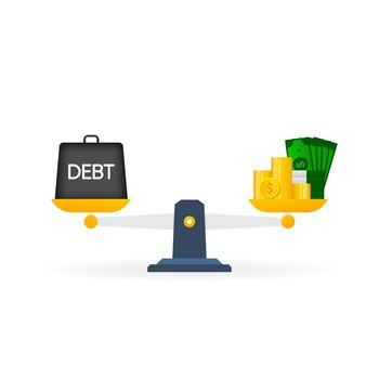 Debts and credit, Struggle for your business. Card for concept design.Vector illustration