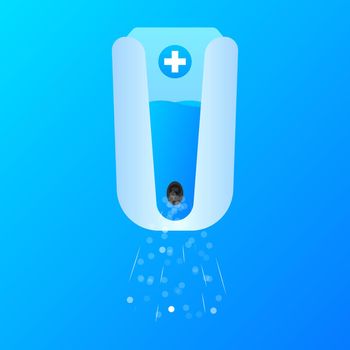 Disinfection sanitizer on transparent background. Vector 3d illustration.