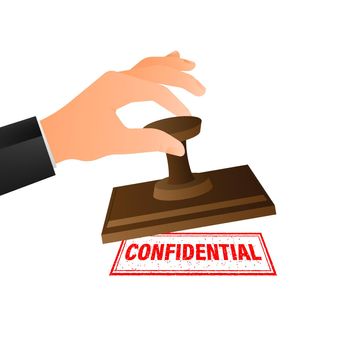 Confidential stamp on white background. Vector background