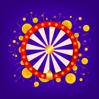 Fortune wheel in modern style. Vector illustration 3d style. Modern 3d graphic