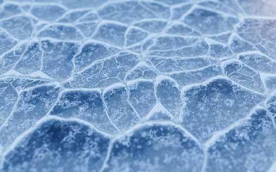 Ice ground with crack pattern, 3d rendering.
