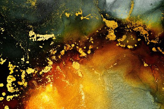 Burning abstract background from marble ink art of exquisite original painting