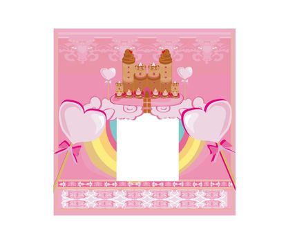 Castle with candy - sweet card