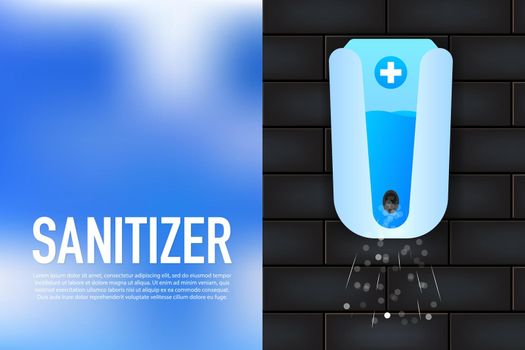 Disinfection sanitizer on transparent background. Vector 3d illustration.