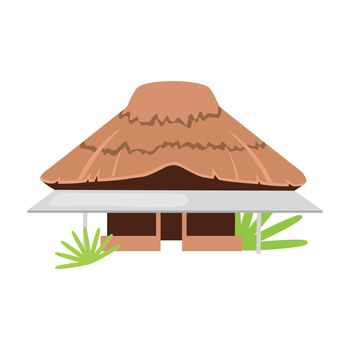 Traditional ethnic house in village semi flat color vector object